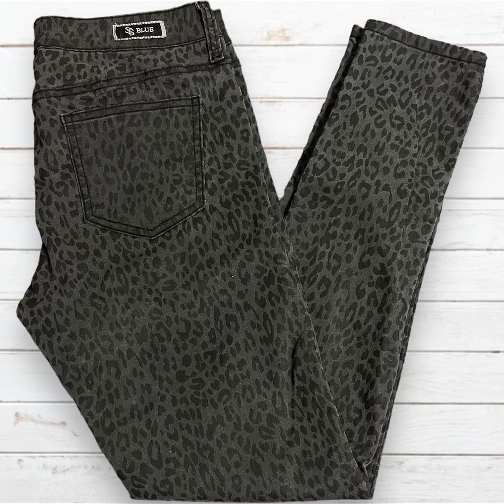 STS Blue Women's Black Gray Animal Cheetah Print Skinny Jeans Size‎ 9